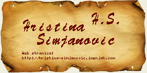 Hristina Simjanović vizit kartica